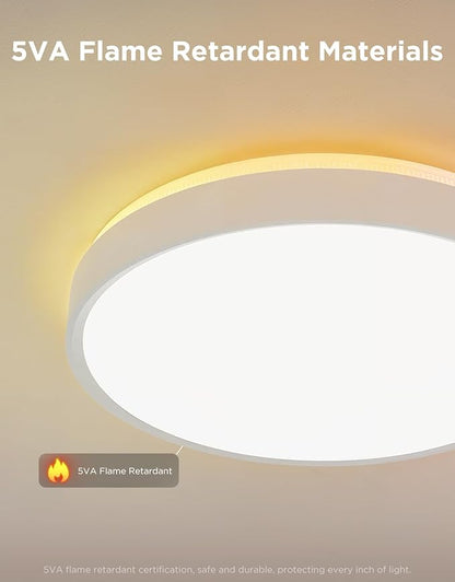 Govee Smart Ceiling Light 4300LM, RGBIC LED Ceiling Light Fixture Works with Matter, Flush Mount Light Fixture, DIY Colors, 2700K-6500K Dimmable for Bedroom, Living Room, 15 Inch, 1 Pack