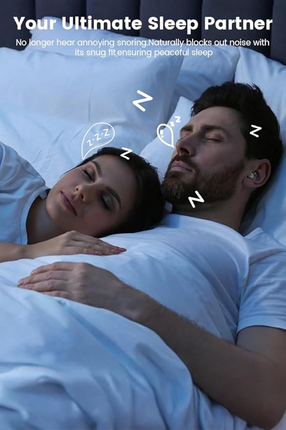 Sleep Earbuds, 5.4 Bluetooth Noise Cancelling Headphones for Sleeping, Ultra Thin Side Sleeper Proof Wireless Earphones with 60H Playback, HD Mic, Touch Control for Home Office Travel-Black