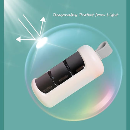 Portable Pill Box, Protect from Light Pill Dispenser Reminder Adjustable Medicine Outlet for Travel Office