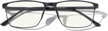 MERRY'S Fashion Blue Light Blocking Glasses - Reading Glasses Metal Frame Spring Hinge Readers for Men Eyeglasses
