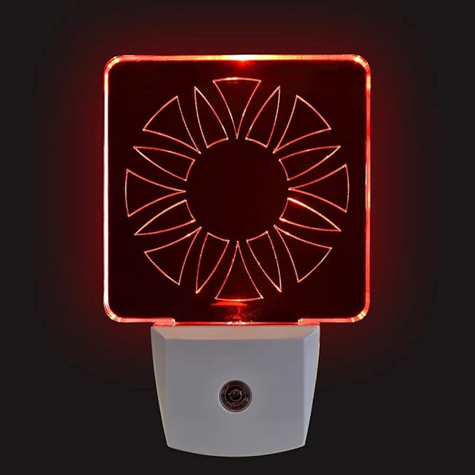 Red LED Dim Night Light for Bedrooms & Bathrooms [2 Pack] - BioRhythm Safe - (Circle)