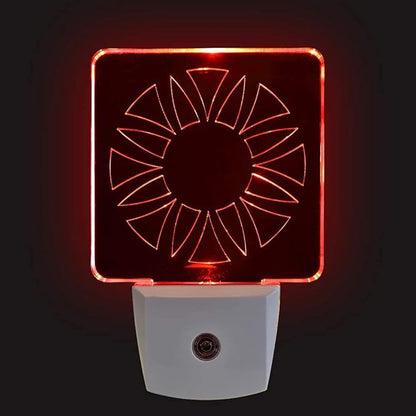 Red LED Dim Night Light for Bedrooms & Bathrooms [2 Pack] - BioRhythm Safe - (Circle)