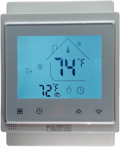 Wi-Fi Smart Thermostat for Electric Baseboard Heaters, 120-240V Systems, Proprietary Wall Plate, LCD Fahrenheit Display, Compatible with Alexa, Google Home, Smart Life and Tuya App