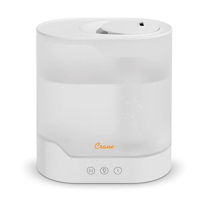 Crane 0.7 Gallon Top Fill Cool Mist Humidifier and Aroma Diffuser, with Color-Changing Night Light and Aroma Diffuser Function, Humidifier For Bedroom, Office or Nursery