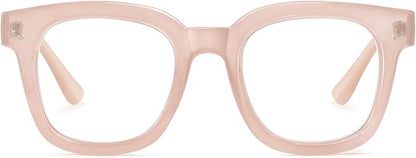 Madison Avenue Blue Light Blocking Glasses Oversized Fashion Blue Light Glasses for Women Anti Eyestrain & UV Protection Computer Eyeglasses (Nude Pink)