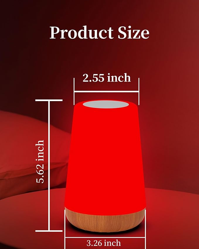 TLAOTNIY Red Light for Sleep Aid LampBlue Light Blocking Dimmable for Stress Relief Relaxation Travel Meditation and Yoga, 670nm Red Lamp (F-1 Pack)