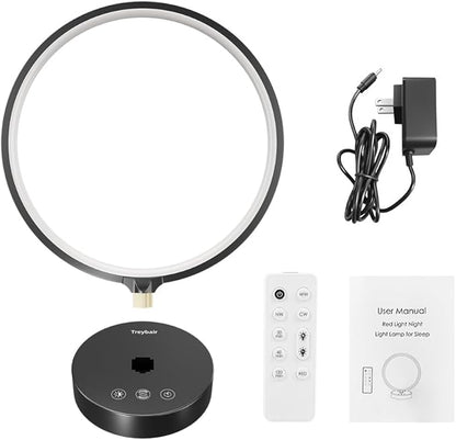 Red Light Therapy for Sleep 670nm Wavelength Timing and 5 Brightness Red Lights Lamp,4 Colors with Touch or Remote Control Decorative Lamp for Bedroom