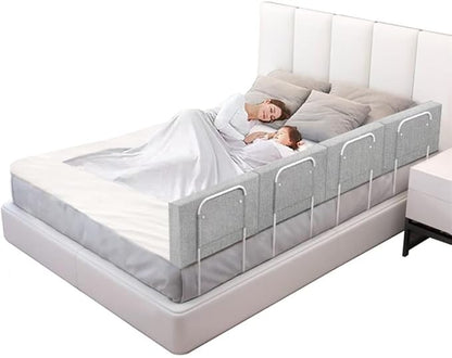 Bed Rail, Bed Rail for Toddlers, Kid, 78.7 Inch Bed Side Rails Safety for Queen, King, Full, Twin, Bunk, Dorm Beds to Prevent Falls, Bed Barrier for Dogs, Easy Installation (Gray, 4 Packs)