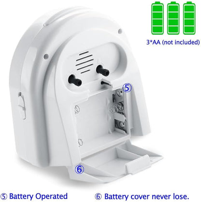 Peakeep Analog Alarm Clock Non-Ticking Silent, Optional 7 Wake-up Sounds with Volume Control, Nightlight and Snooze, AA Battery Operated (Green)