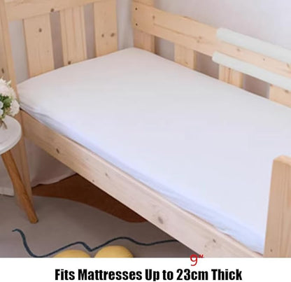White Cotton Fitted Sheets Mini Mattress Cover Waterproof Bedspread 28x52in 24×47in Bottom Sheet Neutral Mattress Protector Luxury Ultra Soft(70x150cm/27x59in)