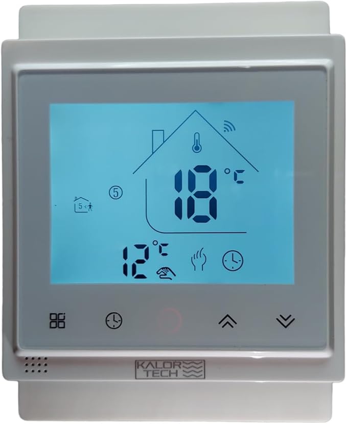 Wi-Fi Smart Thermostat for Electric Baseboard Heaters, 120-240V Systems, Proprietary Wall Plate, LCD Fahrenheit Display, Compatible with Alexa, Google Home, Smart Life and Tuya App