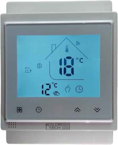 Wi-Fi Smart Thermostat for Electric Baseboard Heaters, 120-240V Systems, Proprietary Wall Plate, LCD Fahrenheit Display, Compatible with Alexa, Google Home, Smart Life and Tuya App