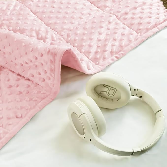 ALANSMA Reversible Weighted Blanket for All Season, Luxury Velvet, Warm and Cool, Adult 10Lb Pink Weighted Blanket, Enjoy Sleeping Anywhere(Pink,48"x72" 10lbs)