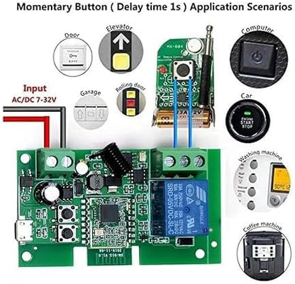 Zigbee 1CH DC 7-32V USB 5V Relay Smart Switch Module， Wireless APP Remote Control with Inching/Self-Lock Switch modle，Works with Tuya Zigbee Gateway，Alexa，Google Home (ZigBee Hub Needed)