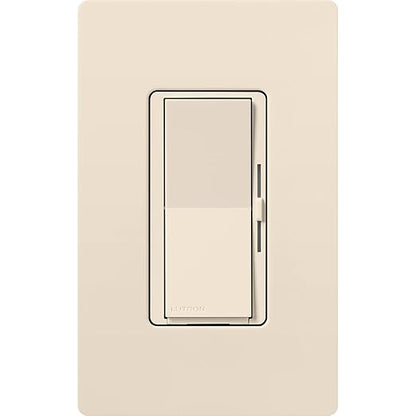 Lutron Diva Smart Dimmer Light Switch for Caseta Lighting (Lutron Smart Hub Required), for LED Lights, 150W, Single-Pole/3-Way, No Neutral, Light Almond (DVRF-6L-LA)