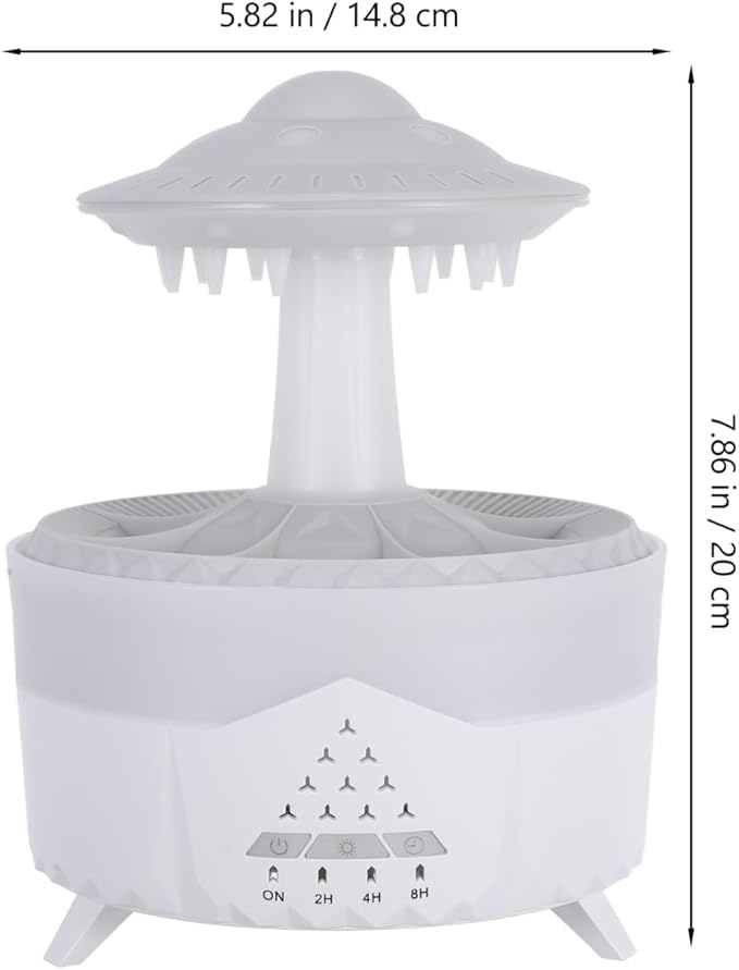 Cabilock Rain Cloud Humidifier, Aromatherapy Essential Oil Diffuser with Remote Control, Rain Sounds White Noise Humidifier, Waterfall Night Lights Sleep Aid Desk Lamp for Bedroom