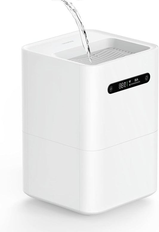 smartmi Evaporative Humidifiers, Cool No Mist Humidifiers for Bedroom, Air Humidifiers for Baby, 4L Top Fill, Self-Cleaning, Quiet, Smart APP Control, Auto Shutoff, Air-drying, Shockproof White