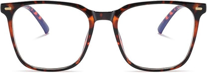 Oversized Square Blue Light Blocking Glasses for Women Men, Anti-Fatigue Computer Monitor Glasses Reduce Eye Strain