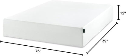 Zinus 12 Inch Twin Green Tea Memory Foam Mattress [New Version], Fiberglass Free, Medium Firm Feel, Zoned Pressure Relief, Certified Safe Foams & Fabric, Mattress in A Box