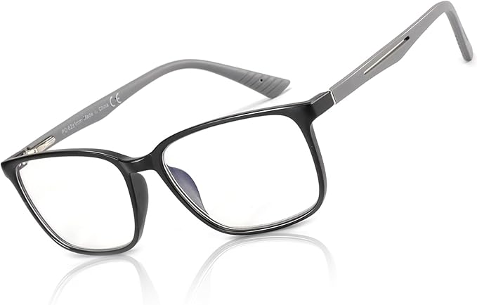 BLUEMOKY Blue Light Reading Glasses for Men，Sport Square Frame Readers, Anti Glare Computer Glasses