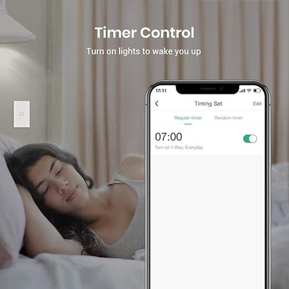 BroadLink Smart Light Switch, No Neutral Wire Required, Single Pole with App and Voice Control, 3-Gang Touch Timer Switch, Compatible with Alexa, Google Assistant, IFTTT, Siri Shortcuts, Hub Required