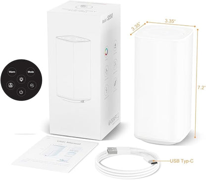 Bedside Table Lamp Touch & Remote 3 Modes & 256 RGB Colors, Touch Night Light for Kids with Warm White Lights Dimmable, Nursery Night Light Timer for Bedroom Living Room Outdoor Camping