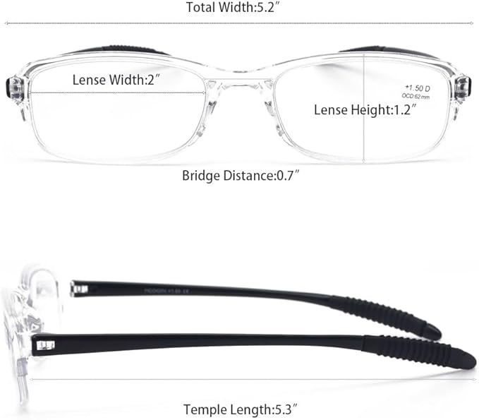 Computer Blue Light Blocking Reading Glasses(Flexible and Lightweight) UV Protection Readers Anti Eyestrain for Women Men (Clear, 2.5)