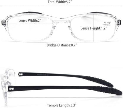 Computer Blue Light Blocking Reading Glasses(Flexible and Lightweight) UV Protection Readers Anti Eyestrain for Women Men (Clear, 2.5)