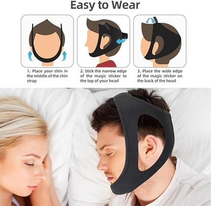 Breathable Upgraded Anti-Snoring Chin Strap with Mesh Structure, Adjustable Jaw Protection Anti-Snoring Strap, Durable Material for Improved Tear Resistance, Comfortable Natural Solution Snore Stopper