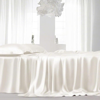 LINENWALAS Full Flat Sheet Only - Rayon Derived from Bamboo Silk Bed Sheet, Premium Breathable Cooling Sheet, Soft Top Sheet (Full, Ivory)