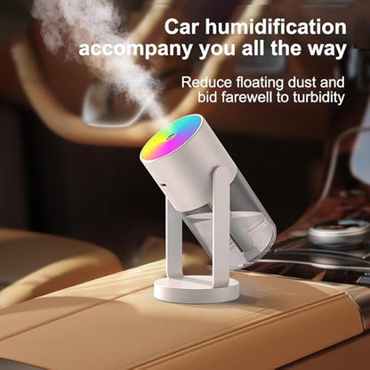 280ml Portable Shake Head Humidifier with Color LED Night Light, USB Personal Desktop Humidifier for Car, Home, Office, Travel, Auto Shutoff, Ultra-Quiet