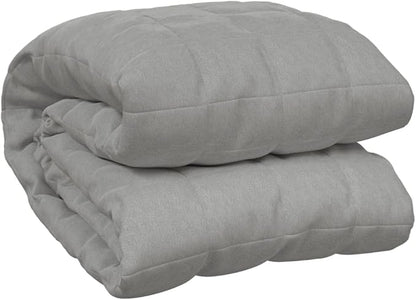 Gray Weighted Blanket King Size 86.6 x 94.5 Inches, Heavy Cotton Polyester with Glass Beads for Adults, Anxiety Relief and Deep Sleep, Hypoallergenic Breathable Bedding