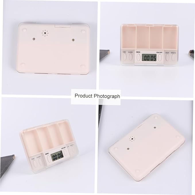 NOLITOY Smart Portable Medicine Organizer with Timed Reminder for Seniors Durable Compartments Case with Alarm Function for Daily Medication Management