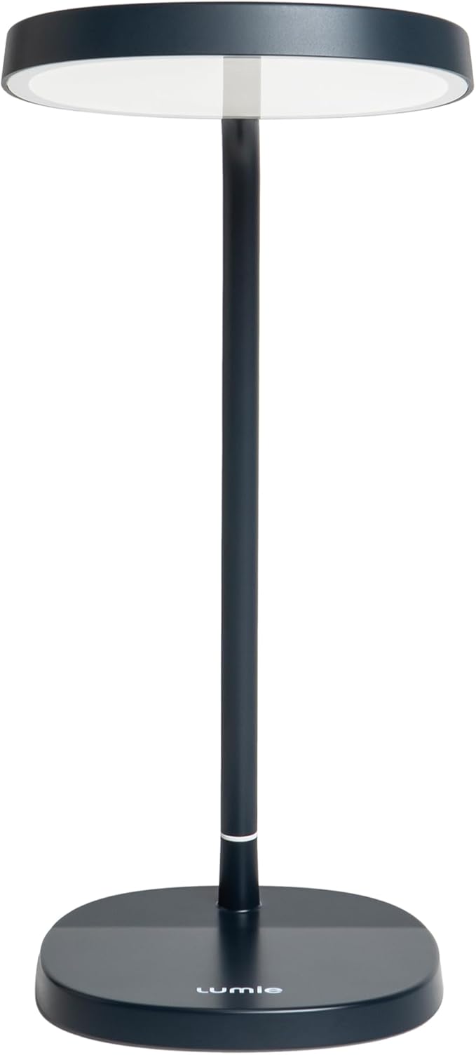 Lumie Task - 10,000 Lux Adjustable Bright Light Therapy Desk Lamp for Mood and Energy Boost and Winter Blues Relief, Crystal Clear Illumination and Maximum Visual Comfort - Charcoal Blue