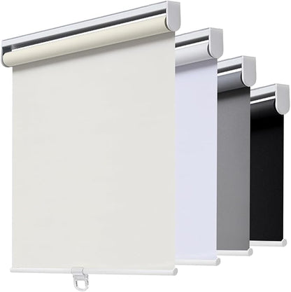 Cordless Roller Shades Blackout Blinds for Windows Room Darkening Rolled Up Shades with Spring System, UV Protection Window Shades Door Blinds for Home and Office (72" W x 72" H, Ivory)