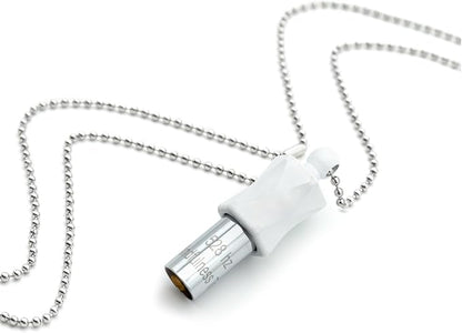 528Hz Breathing Meditation Necklace - Anxiety Relief Whistle, Stress Reduction & Mindfulness Tool for Focus, Calm Breathing - White Whistle
