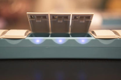 Easy Reminder Pill Box Organizer, Smart Sensors with Gentle Alarm Only if You Miss Dose or Open Wrong Day, Blue