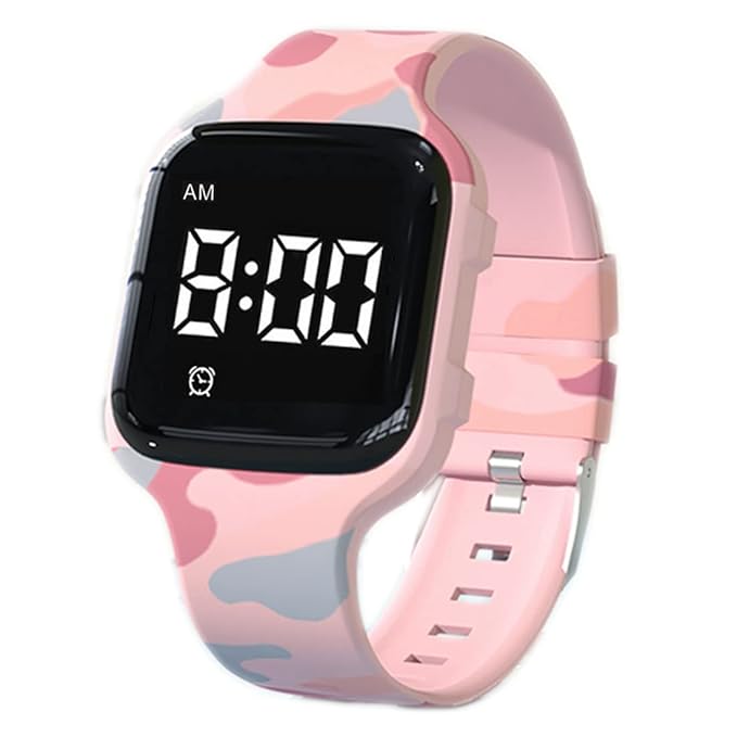 Vibrating Alarm, Potty Training Watch - Water Resistant Medical Reminder with Timer (Pink Camouflage)