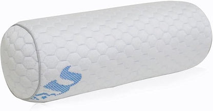 Kingnex Adjustable Firmness Bolster Roll Pillow for Under Knee Support or Between Legs for Side Sleepers Shredded Latex Cyliner with Removable Cooling Cover 18x6