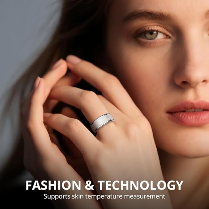 R10 Smart Ring, Smart Health Ring for Women, Features Heart Rate, Blood Oxygen, Sleep Monitoring, Pedometer, and Fitness Tracker, No Subscription Fee. (Silver, 9#)