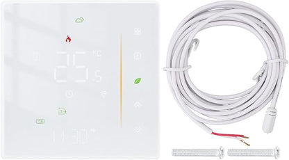 Smart Thermostat Programmable App Voice Control Electric Floor Heating Temperature Controller for ZigBee AC White Suitable for Office Bedroom Living Room