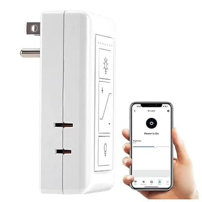Nexete Smart Dimmer Plug Outlet Switch, Lamp Dimmer Outlet Switch Plug Adapter for Dimmable LED Light Bulbs, Lamps, String Lights, Voice Control,Bluetooth Compatible with Alexa Only (Plug in Dimmer)