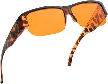 BLUELESS Fitover Blue Light Blocking Glasses with Orange Tinted Tortoise