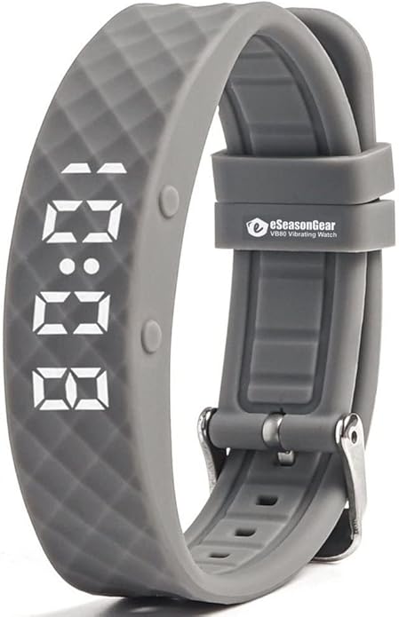 VB80 12 Alarm Vibrating Watch, Silent Vibration Shake Wake ADHD Medication Reminder