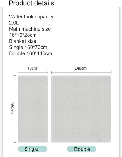 Water-Cooled Mattress Pad with Remote Control, 3-Level Adjustable Cooling, Single or Double Bed Cooling System for Hot Sleepers and Night Sweats,Single Bed