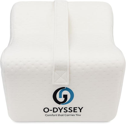 O-DYSSEY Orthopedic Knee Pillow for Side Sleepers – Memory Foam Leg Pillow for Hip, Sciatica & Back Pain Relief – Ergonomic Design with Washable Cover for Better Alignment & Comfortable Sleep