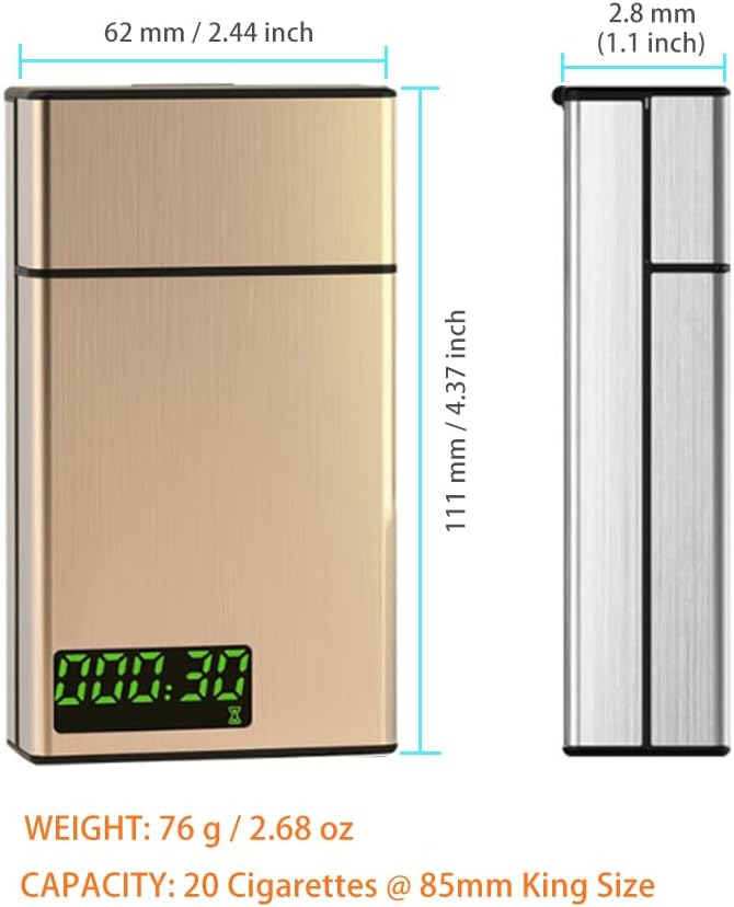 Timed Lock Box – Time Locking Small Container with 999 Hours LCD Display – Portable Locking Box with Timer Lock for Storage – Break Bad Habits – Credit card, Cash, Key,Medication（Golden）