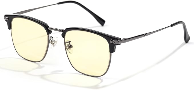 Blue Light Glasses | Men Browline Gaming Glasses | Anti Eye Strain & Migraine Blue Blocker Eyeglasses