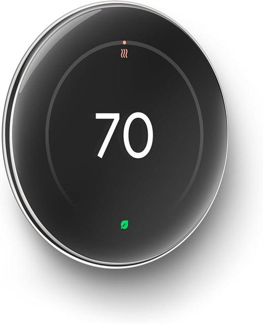 Google Nest Learning Thermostat Pro Edition with Temperature Sensor (4th Gen, 2024) Smart Energy Saving, Advanced Calibration, Adaptive Eco, Compatible with Alexa & Google Home (Polished Silver)
