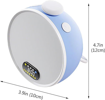 Smart Wake Up Light & Sunrise Alarm Clock, 3 Gentle Wake-Up Modes, Sunset Sleep Aid, Portable Dimmable Bedside Lamp with Rechargeable Battery for Home Travel(Blue)